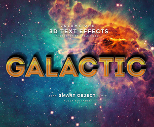 Galactic PSD Fully Editable Text Effect. Layer Style PSD Mockup Template