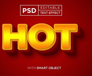 Hot PSD Fully Editable Text Effect. Layer Style PSD Mockup Template