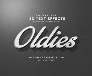 Oldies PSD Fully Editable Text Effect. Layer Style PSD Mockup Template