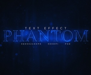 Phantom PSD Fully Editable Text Effect. Layer Style PSD Mockup Template