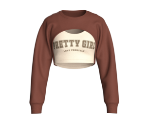 Girls Cropped Sweatshirt - Pretty Girl | Marvelous / Clo3d / obj / fbx