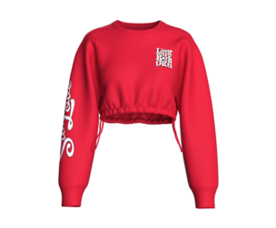 Girls Crop Sweatshirt with Elastic Bottom | Marvelous / Clo3d / obj / fbx