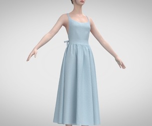 Gathered Skirt Dress
