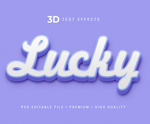 Lucky PSD Fully Editable Text Effect. Layer Style PSD Mockup Template