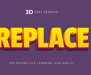 Replace PSD Fully Editable Text Effect. Layer Style PSD Mockup Template