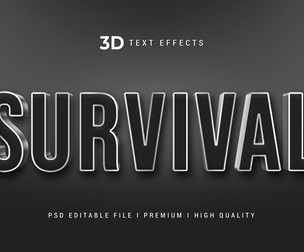 Survival PSD Fully Editable Text Effect. Layer Style PSD Mockup Template