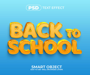 Back to school PSD Fully Editable Text Effect. Layer Style PSD Mockup Template