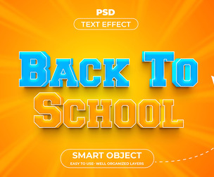 Back to school PSD Fully Editable Text Effect. Layer Style PSD Mockup Template