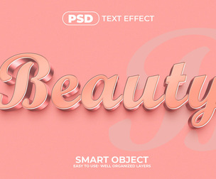 Beauty PSD Fully Editable Text Effect. Layer Style PSD Mockup Template