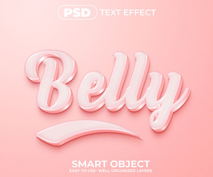 Belly PSD Fully Editable Text Effect. Layer Style PSD Mockup Template