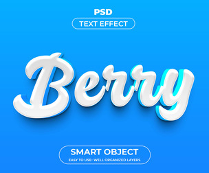 Berry PSD Fully Editable Text Effect. Layer Style PSD Mockup Template