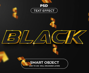 Black PSD Fully Editable Text Effect. Layer Style PSD Mockup Template