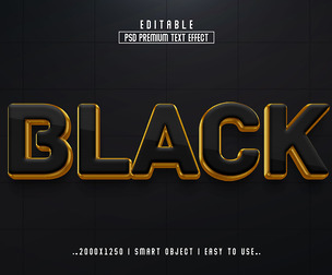 Black PSD Fully Editable Text Effect. Layer Style PSD Mockup Template