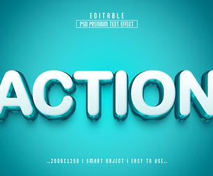 Action PSD Fully Editable Text Effect. Layer Style PSD Mockup Template