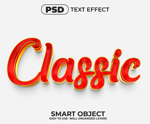 Classic PSD Fully Editable Text Effect. Layer Style PSD Mockup Template