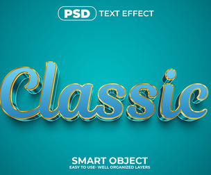 Classic PSD Fully Editable Text Effect. Layer Style PSD Mockup Template