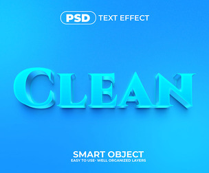 Clean PSD Fully Editable Text Effect. Layer Style PSD Mockup Template