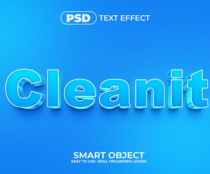 Clenit PSD Fully Editable Text Effect. Layer Style PSD Mockup Template