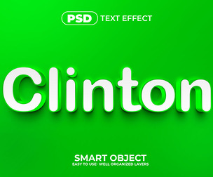 Clinton PSD Fully Editable Text Effect. Layer Style PSD Mockup Template