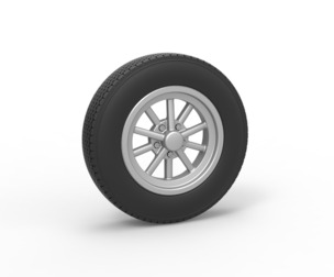 Front wheel of old school dragster Version 6 Scale 1:25
