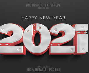 3D 2021 PSD Fully Editable Text Effect. Layer Style PSD Mockup Template