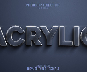 3D Acrylic PSD Fully Editable Text Effect. Layer Style PSD Mockup Template