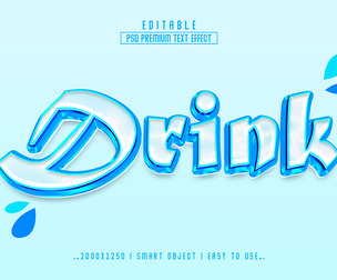 Drink PSD Fully Editable Text Effect. Layer Style PSD Mockup Template
