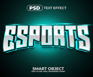 Esport PSD Fully Editable Text Effect. Layer Style PSD Mockup Template
