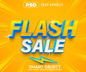 Flash Sale PSD Fully Editable Text Effect. Layer Style PSD Mockup Template