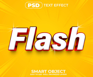 Flash PSD Fully Editable Text Effect. Layer Style PSD Mockup Template