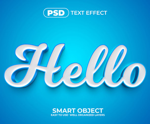 Hello 1 PSD Fully Editable Text Effect. Layer Style PSD Mockup Template
