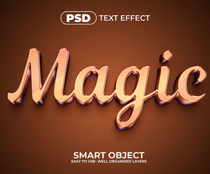 Magic PSD Fully Editable Text Effect. Layer Style PSD Mockup Template