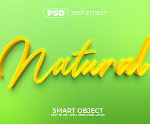 Natural PSD Fully Editable Text Effect. Layer Style PSD Mockup Template