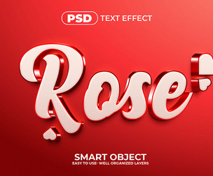 Rose PSD Fully Editable Text Effect. Layer Style PSD Mockup Template