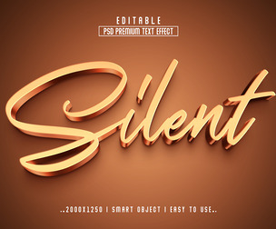 Silent PSD Fully Editable Text Effect. Layer Style PSD Mockup Template