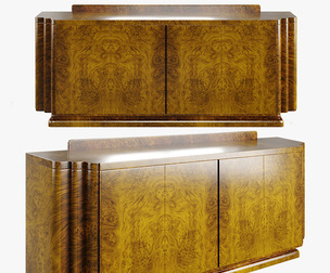 Art Deco Burl Wood Sideboard – High-Quality 3D Model