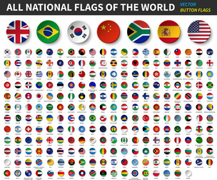 All National Flags Of The World, Circular Button, Flags Collection, Global Symbols, EPS File