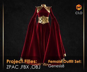 Royal Crimson Fantasy Gown