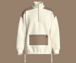 Men Half-Zip Sweatshirt With Sherpa | Marvelous / Clo3d / obj / fbx