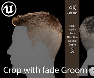 Textured crop with mid skin fade Realtime hair (Game-Ready Hair)