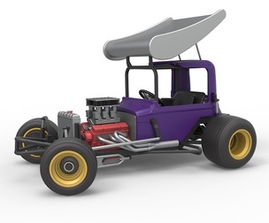 Vintage Winged Supermodified for Dirt while turning 1:25