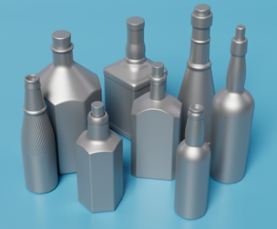 Vintage Bottles Collection (Game-Ready and High-poly)