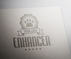 Eco Paper Letterpress LOGO Photo Effect PSD Template