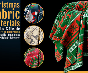 40 Christmas Fabric Materials (SBSAR + Textures)
