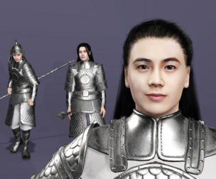 Realistic Chinese young general of Song Dynasty