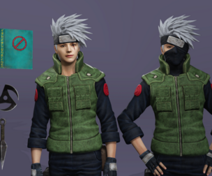 Realistic ninja Kakashi from Naruto meta human 3D model