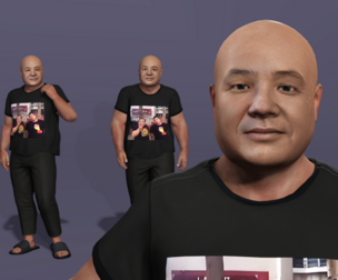 Realistic Chinese Influencer knife brother Dao Ge UE Rig 3D model