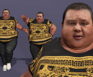 Realistic Chinese livestreamer Liangzi fat boy meta human