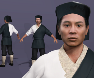 Realistic Linghu Chong from Swordsman The East Is Red Jet Li UE5
