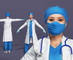 Realistic Female Doctor UE Standard Rigged Asian beauty